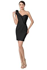 Strapless One Shoulder Sleeveless Beaded Open-Back Sweetheart Sheath Homecoming Dress/Wedding Dress 