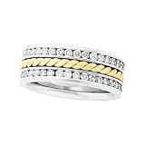 14K Two-Tone Gold Hand-Woven Diamond Eternity Ring - Sizes 5.5 - 8