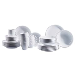 Domestic 102025 Kombiservice Tim mit je 6 Tassen, Untertassen, Dessertteller, Teller tief und Teller flach, 30-teilig
