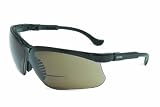 Uvex S3772 Genesis Reading Magnifiers Safety Eyewear +2.0, Black Frame, Standard Gray Ultra-Dura Hardcoat Lens