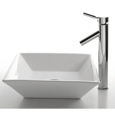 Kraus KCV-125-AB White Square Vessel Sink