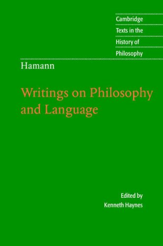 Hamann: Writings on Philosophy and Language