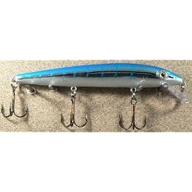 JLVLures JLV Shallow Suspending Minnow Blue Silver : Husky Stickbait Lures Saltwater Freshwater Jerk Bass Smallmouth Steelhead Pike Muskie Salmon Trout Snook Striper Perch Whiper Snook Speckled Trevally, Mid- Depth Trolling Casting Hook Treble