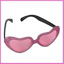 Pink Glitter Heart Sunglasses