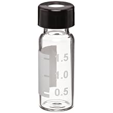 Wheaton W225151-0801 Borosilicate Glass 1.8mL Writing Patch Vial with Slit 0.005 Red PTFE/0.035 Silicone Lined 9mm ABC Screw Cap, Clear/Black (Case of 100)