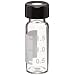 Wheaton W225151-0801 Borosilicate Glass 1.8mL Writing Patch Vial with Slit 0.005 Red PTFE/0.035 Silicone Lined 9mm ABC Screw Cap, Clear/Black (Case of 100)