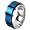 8MM High Polished Stainless Steel Ring with Blue Plated Center For Men