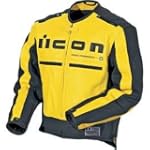 Icon Motorhead Leather Jacket Color: Yellow/Black Size: Large L 1533-35-04