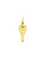 14K Yellow Gold Tiny Key Charm Pendant