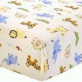 Just Born Sweet Safari Fitted Crib Sheet - off white, one size