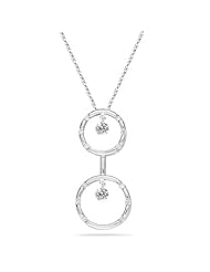 0.30 Cts Diamond & Gold Circle Pendant in 18K White Gold