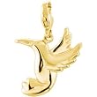 14K Yellow Gold Humming Bird Charm