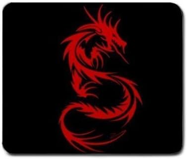 Tribal Dragon Black &amp; Red Mouse Pad