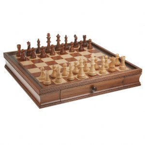 19 Inch Camphor Chess Set with Storage