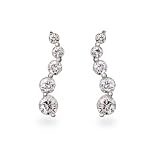 Eve's Addiction Sparkling Diamond CZ Journey Curve Earrings