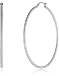 14k Italian Gold Satin Finish Hoop Earrings