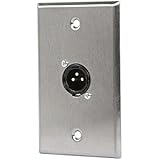 Monoprice 107397 XLR Male 3 -Pin One-Port Zinc Alloy Wall Plate