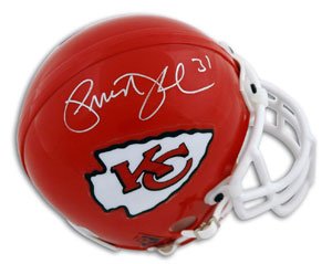 Priest Holmes Signed Chiefs Mini Helmet
