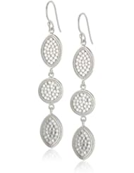 Anna Beck Designs "Gili" Sterling Silver Wire Rimmed Leaf Drop Earrings