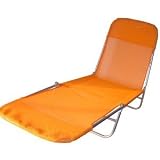 GARDEN RECLINER SUN BED LOUNGER CHAIR FURNITURE ORANGE