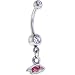 Ncaa Arkansas Razor Backs Double Crystalline Gem Belly Ring