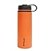 Lifeline 7504OR Orange Stainless Steel Wide Mouth Water Bottle - 18 oz. Capacity