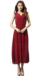Petite V-neck Fit-and-Flare Cocktail Summer Chiffon Sequined Sheer Sleeveless Evening Dress/Prom Dress/Party Dress/Maxi Dress 