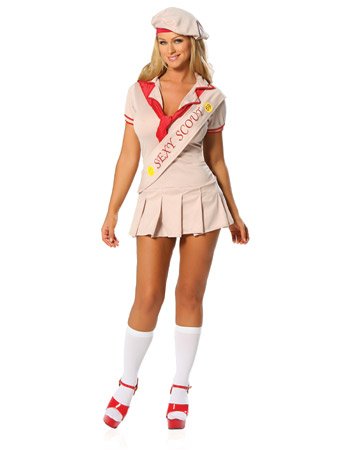 Sexy Fantasy Cookie Girl Scout Adult Costume - SMALL/MEDIUM