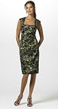 DONNA RICCO PRINTED SQUARENECK SHEATH