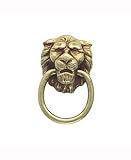 Amerock Allison BP3427-BB Traditional Classics Finger Pull, Lions Head, Swing Handle, Burnished Bras
