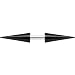 14 Gauge Anodized Black Titanium Long Spike Barbell - 1/4"