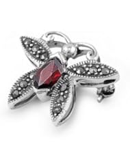 Garent Red Butterfly Italian .925 Sterling Silver Brooches / Pin (20mm)