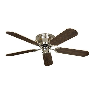 5-flg. Deckenventilator Office Fan in Chrom gebürstet / Buche / Nussbaumdekor