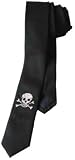 RETRO SKULL EMBROIDERED SKINNY TIE