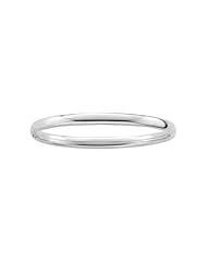 Sterling Silver Childrens Polished Guard and Hinge Bangle Bracelet