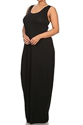 Plus Size Rayon/Spandex Tank Maxi Dress 