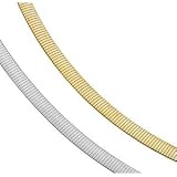 14K Two Tone Gold Reversible Omega Chain - 7 inches