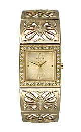31JotxNDyRL GUESS Womens Goldtone Mixed Metal Bracelet Watch