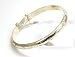 Sterling Silver Engraved Bangle With Safety Chain Presented by The Olivia Collection