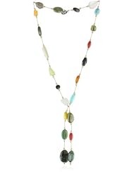 Margo Morrison New York Multi-Color multi-Gemstone Crystal Lariat, 22"