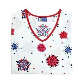 Glory Days V-Neck Uniform Scrub Top (XS-3X) by Madison Medical
