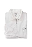 Chaps Solid Zip Front Polo With Embroidered Emblem