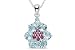 6 1/2 Carat Rhodolite Garnet and Blue Topaz Sterling Silver Pendant w/Chain