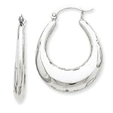 14k White Gold Polished Hoop Earrings