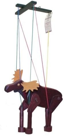 Wooden Marionette Animal Puppet - Moose