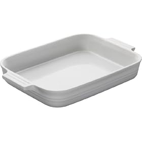 Le Creuset Stoneware 12-1/2-by-9-1/2-Inch Rectangular Baking Dish, White
