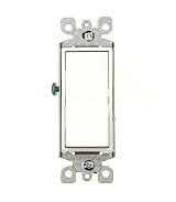15 Amp 120/277 Volt, Decora Rocker 3-Way AC Quiet Switch, Residential Grade, Grounding, Brown/Gray/Almond/Light Almond/Black/Ivory/White, 5603-2