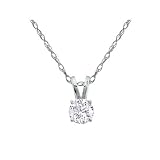 31JpDGspa L. SL160  14K White Gold Round Diamond Solitiare Pendand 1/4ct (J/K I2 18 chain)