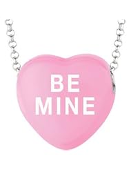 Sweethearts Enamel "Be mine" Heart on 16" Necklace Pendant with Gift Box