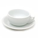 Vertex Ceramic Latte Bowl/Cup & Saucer 14 Oz.
